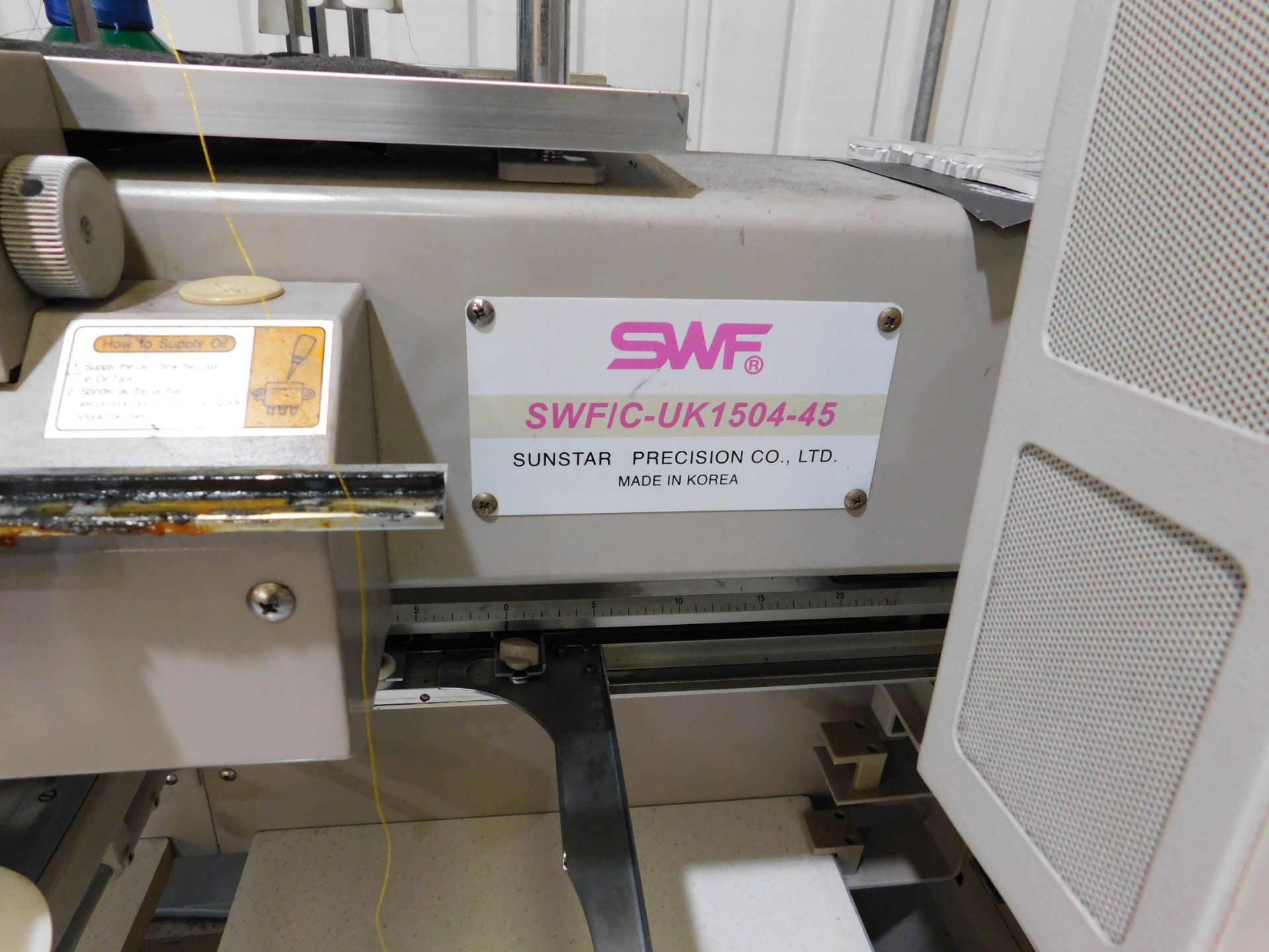 SWF Model SWF/C-UK1504-45 Four Head Embroidery Machine s/n 43806009 & Box of hoops (Single Phase) ( - Image 4 of 7