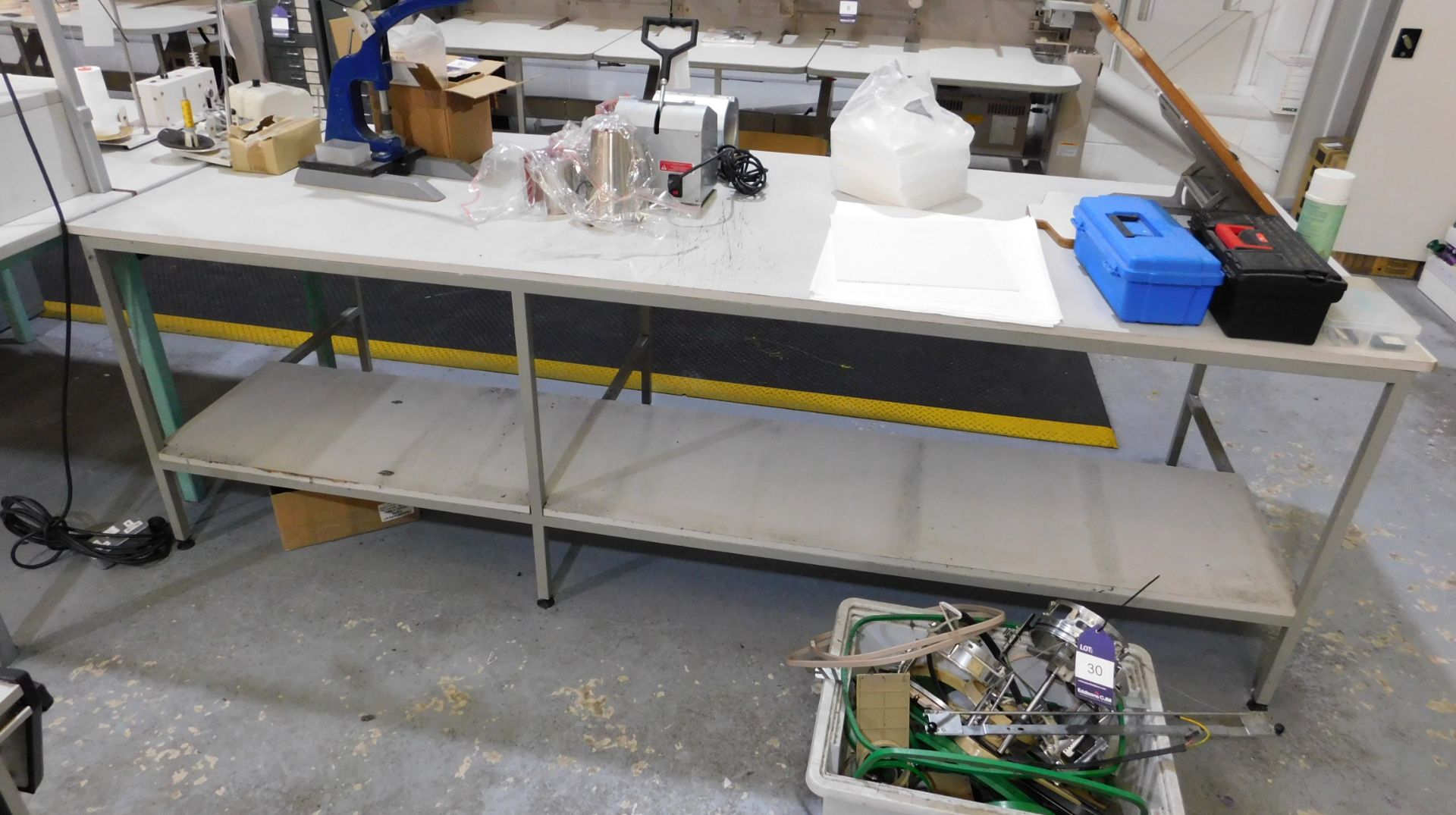 Double Sided Fabricated Workstation with Overhead Lighting (3600x1600) with Fabricated - Image 3 of 3