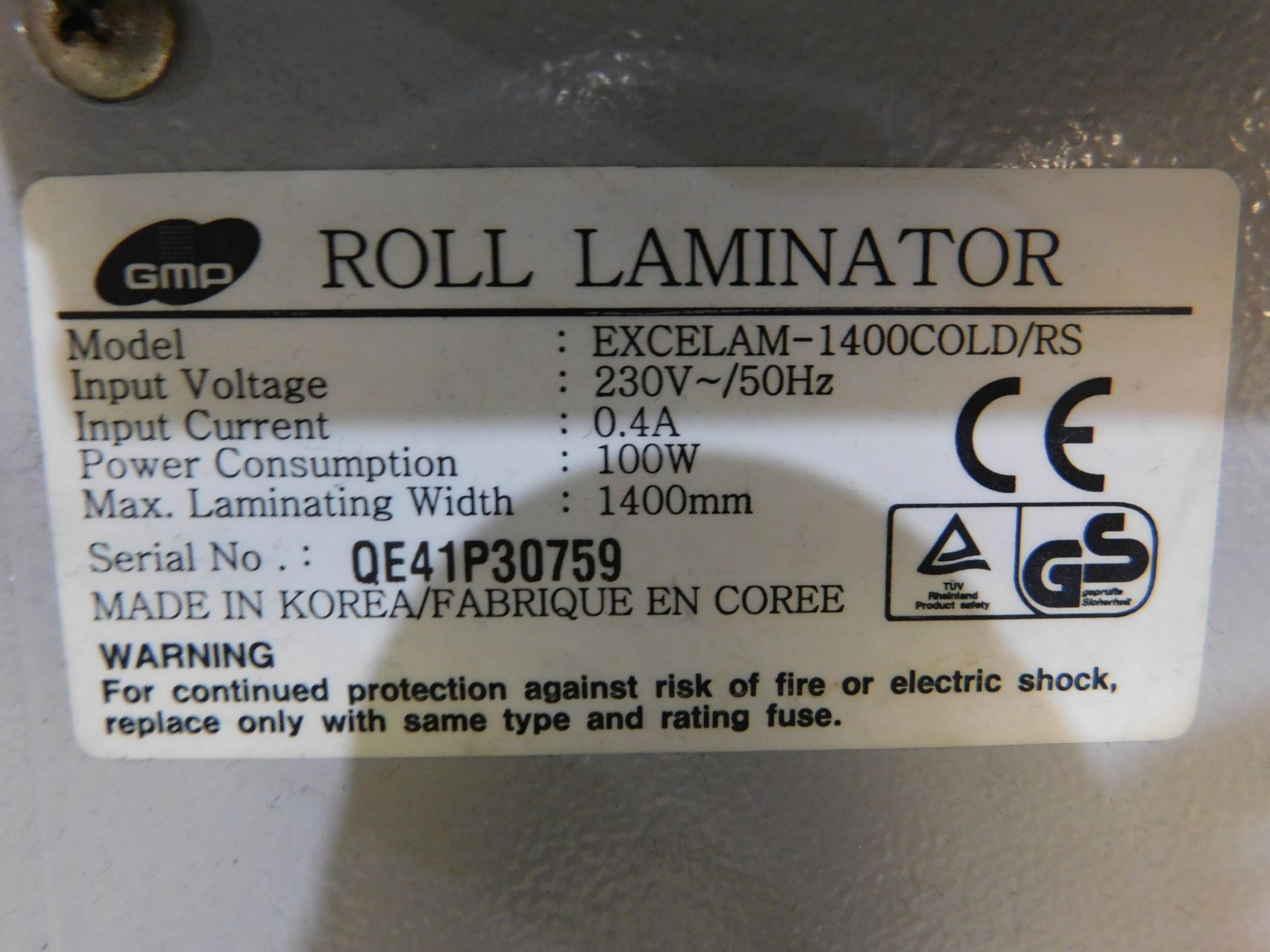 GMP Excelam Q1400 Cold Laminator - Image 3 of 3