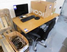 Oak Effect Cantilever Desk with Mobile Office Chair