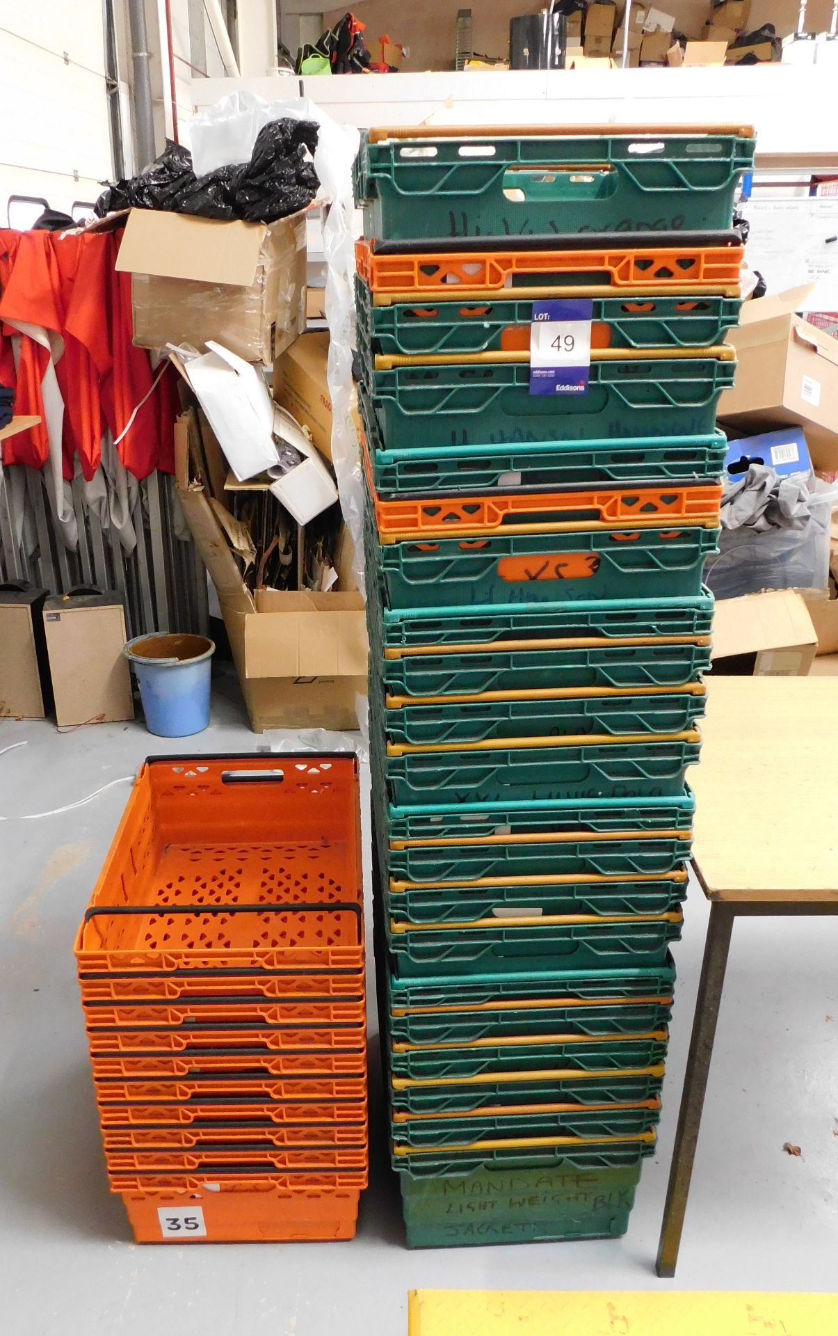 Quantity of Stackable Plastic Crates