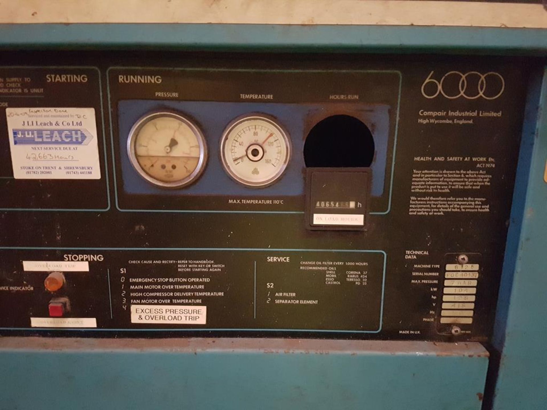 Compair Broomwade 6000 Series Air Compressor - Image 3 of 6