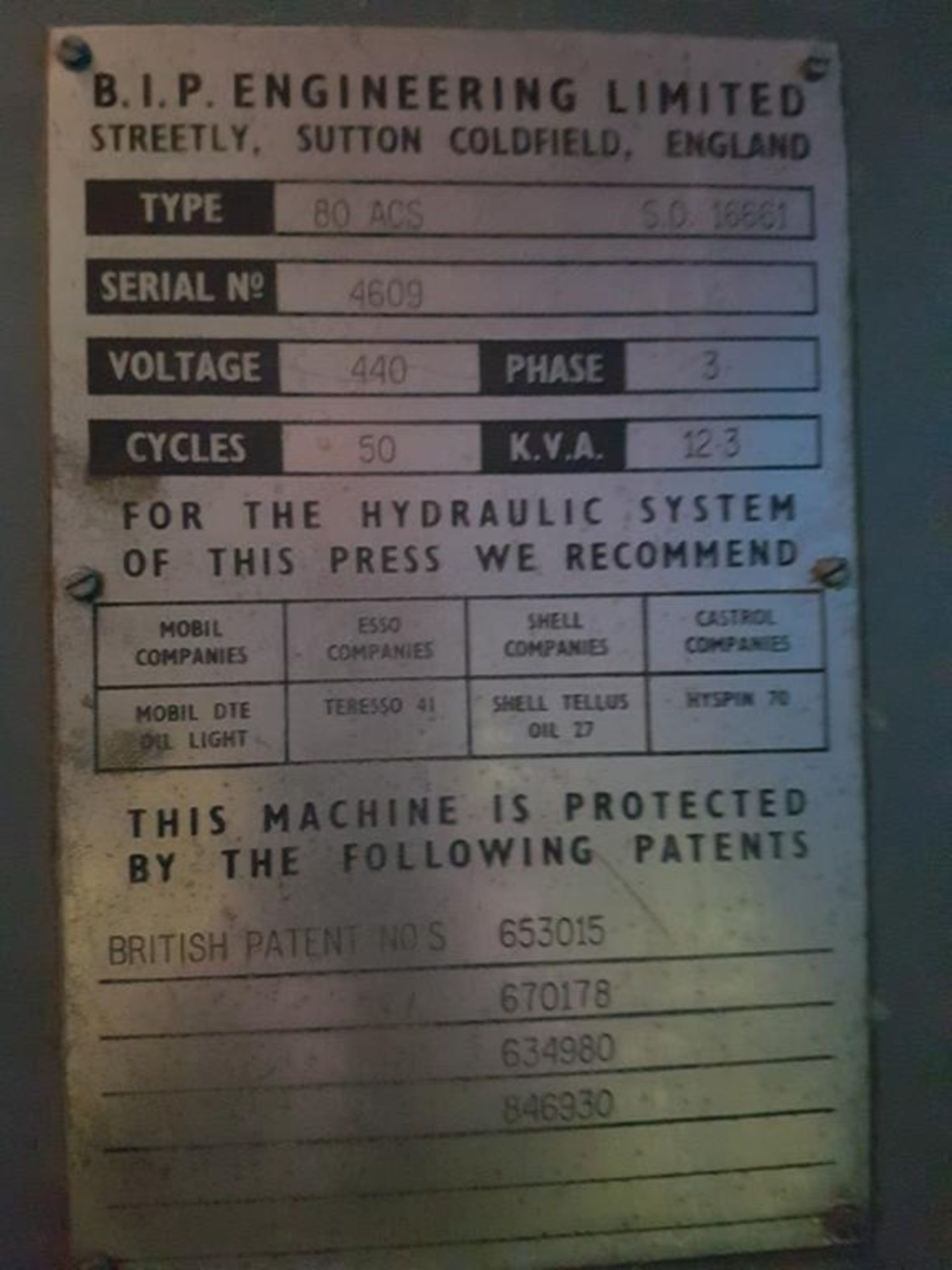 80 ton Single Ram Hydraulic Press - Image 3 of 6