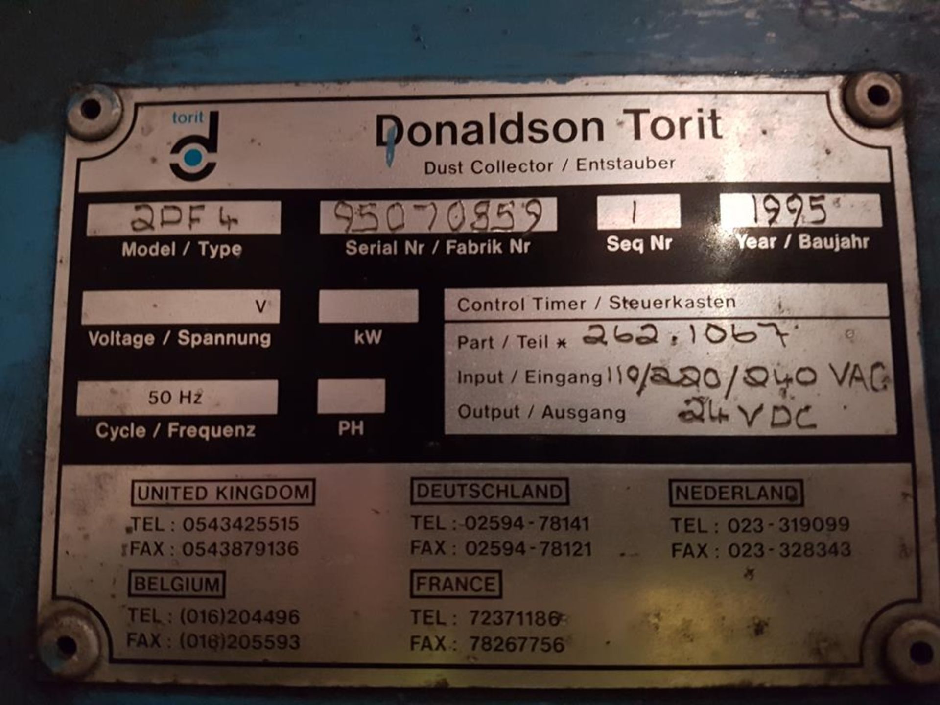 Donaldson Torit Dust Extractor Cabinet - Image 3 of 3