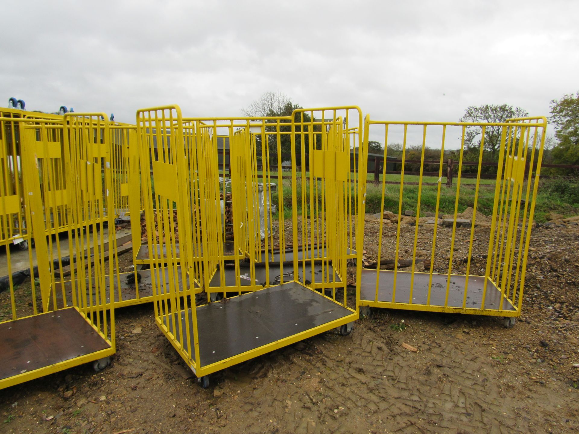 5 Steel Cages, Yellow 100x1400x1850mm - Image 2 of 2