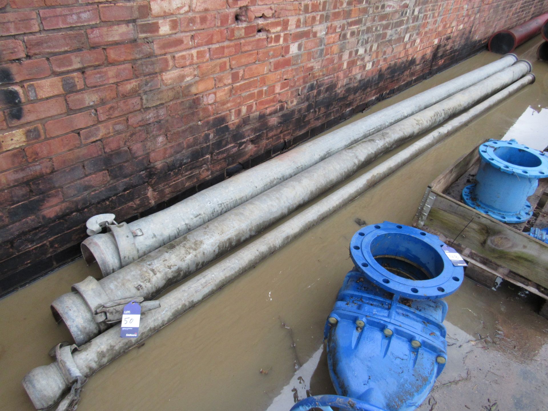 3 Galvanised Irrigation Pipes - Image 2 of 2