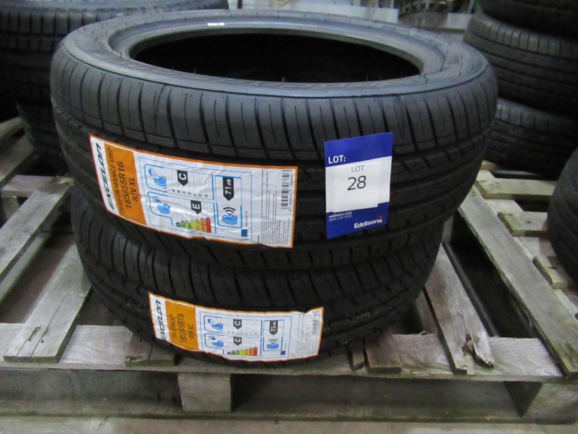 1 unused Excelon Performance UHP 185/55R16 87V XL tyre and 1 Excelon Touring HP 195/65R15 92H XL tyr - Image 2 of 4