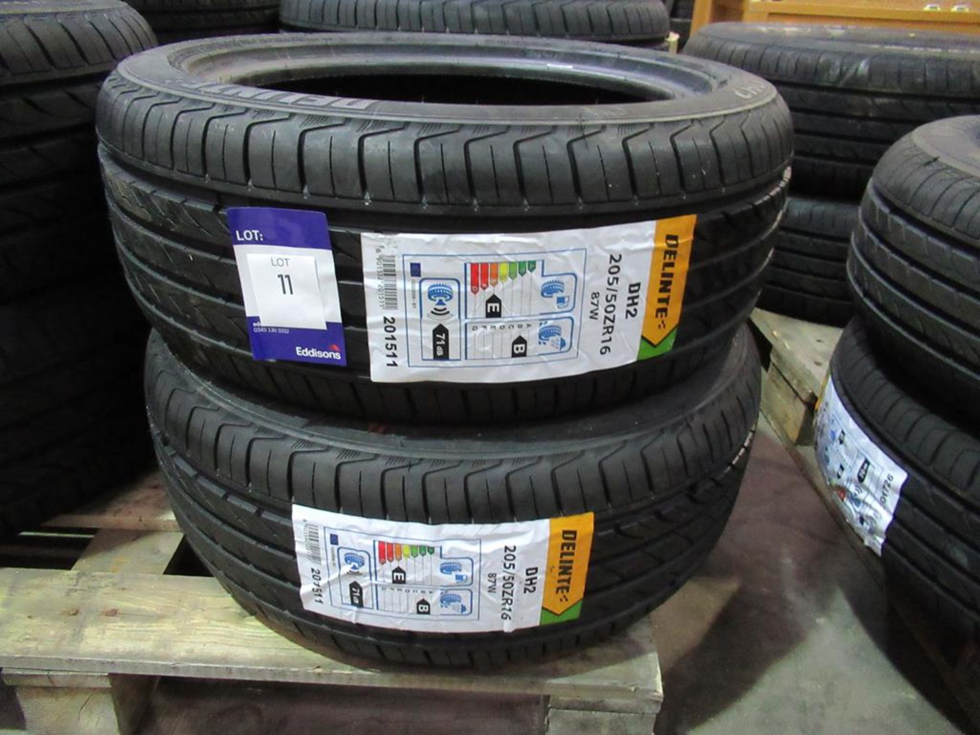 2 unused Delinte DH2 205/50ZR16 87W XL tyres