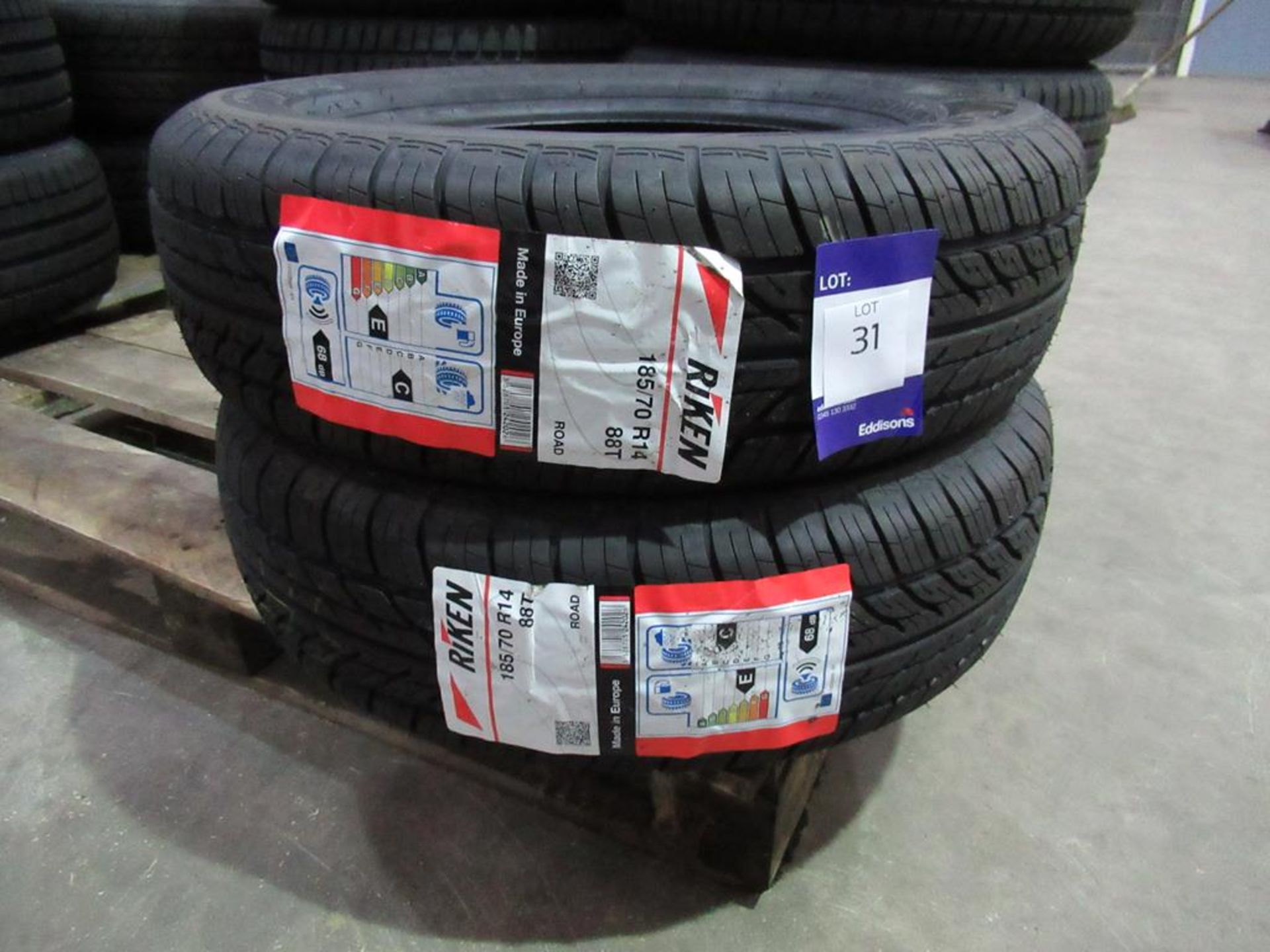 2 unused Riken 185/70R14 88T tyres