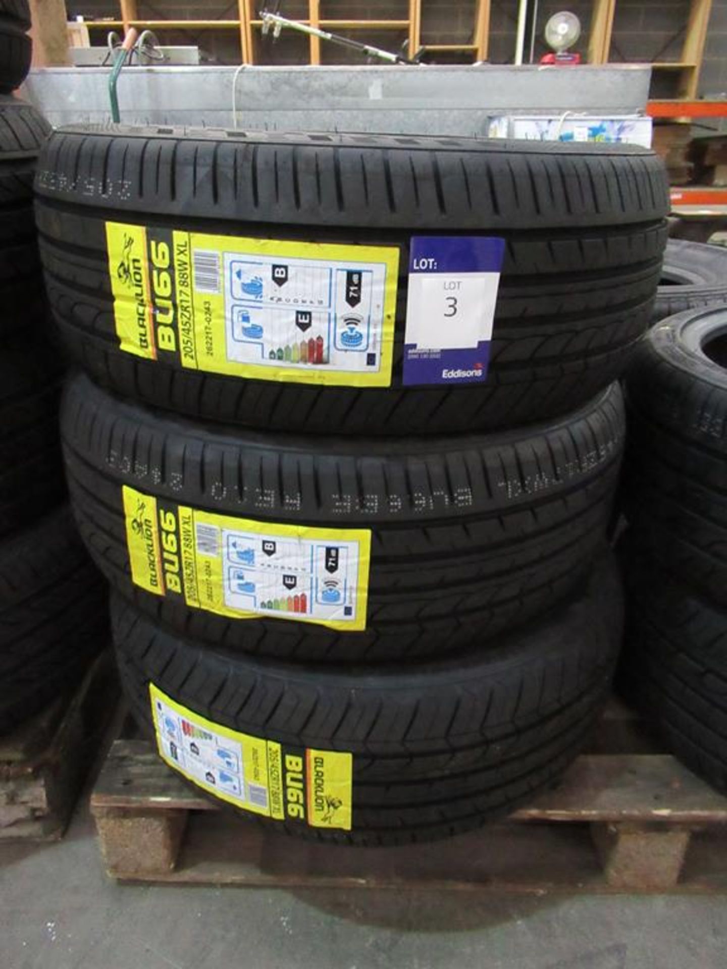 3 unused Blacklion BU66 205/45ZR17 88W XL tyres