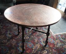 Copper effect topped table 900mm Diameter