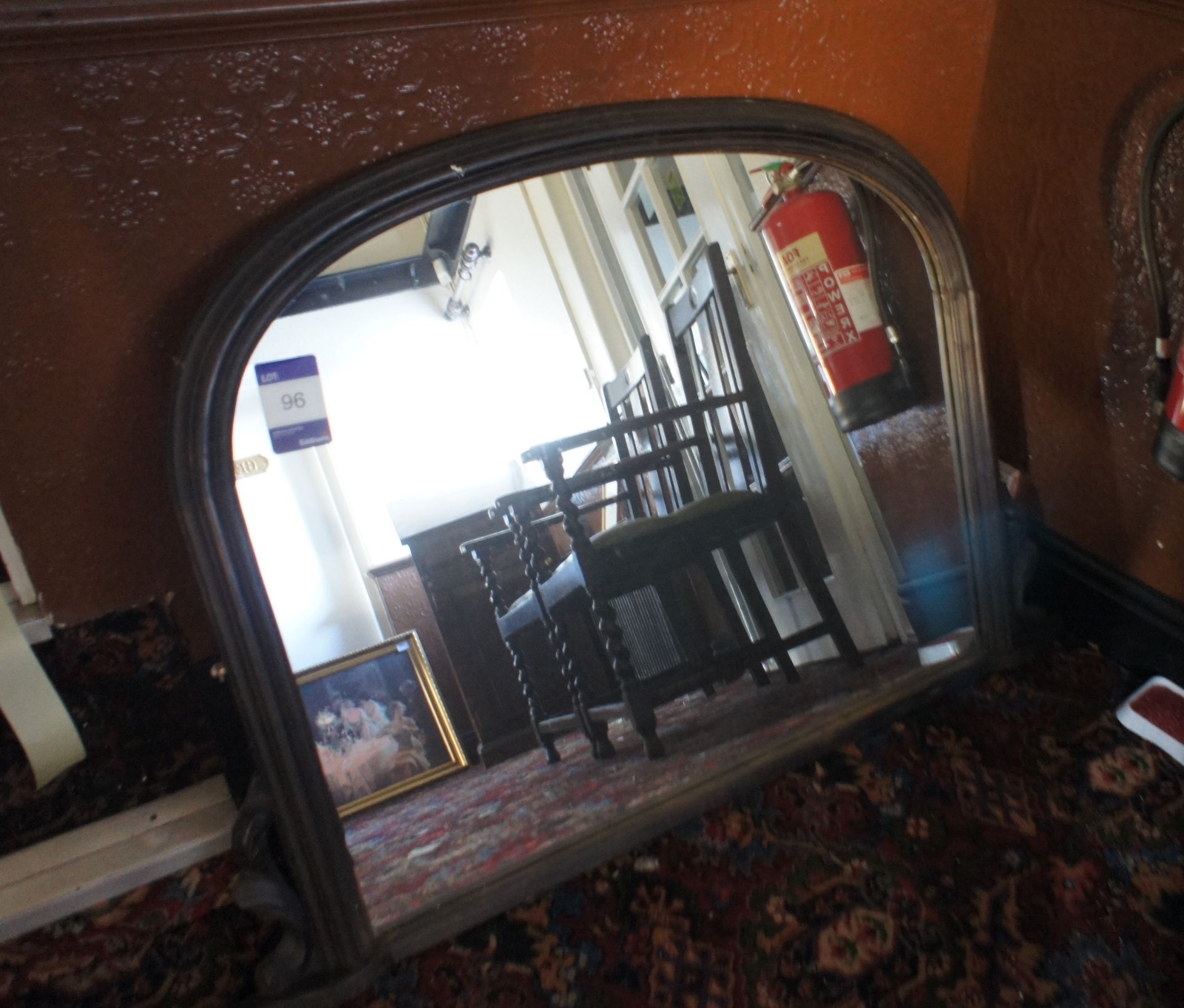 Large oak effect framed wall mirror