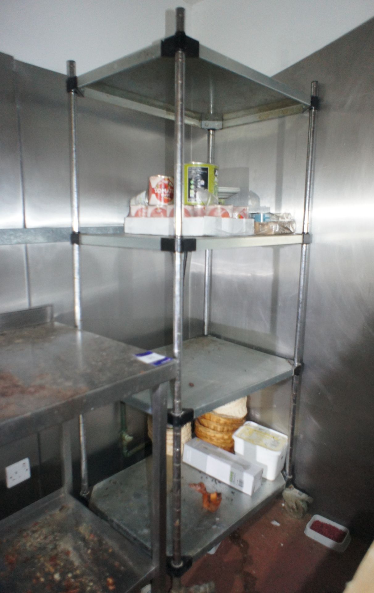 Stainless steel 4 tier shelving - Image 2 of 2