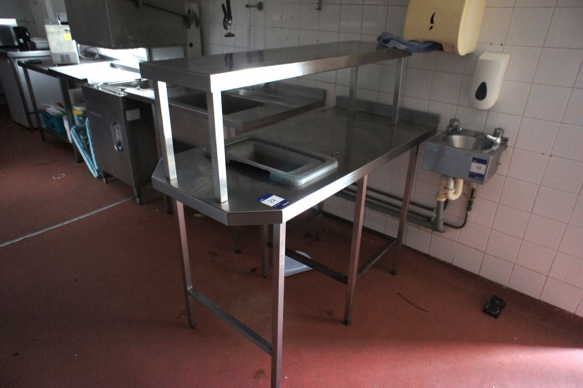 3 x Various stainless-steel preparation tables