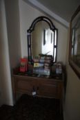 Oak effect dressing table with mirror