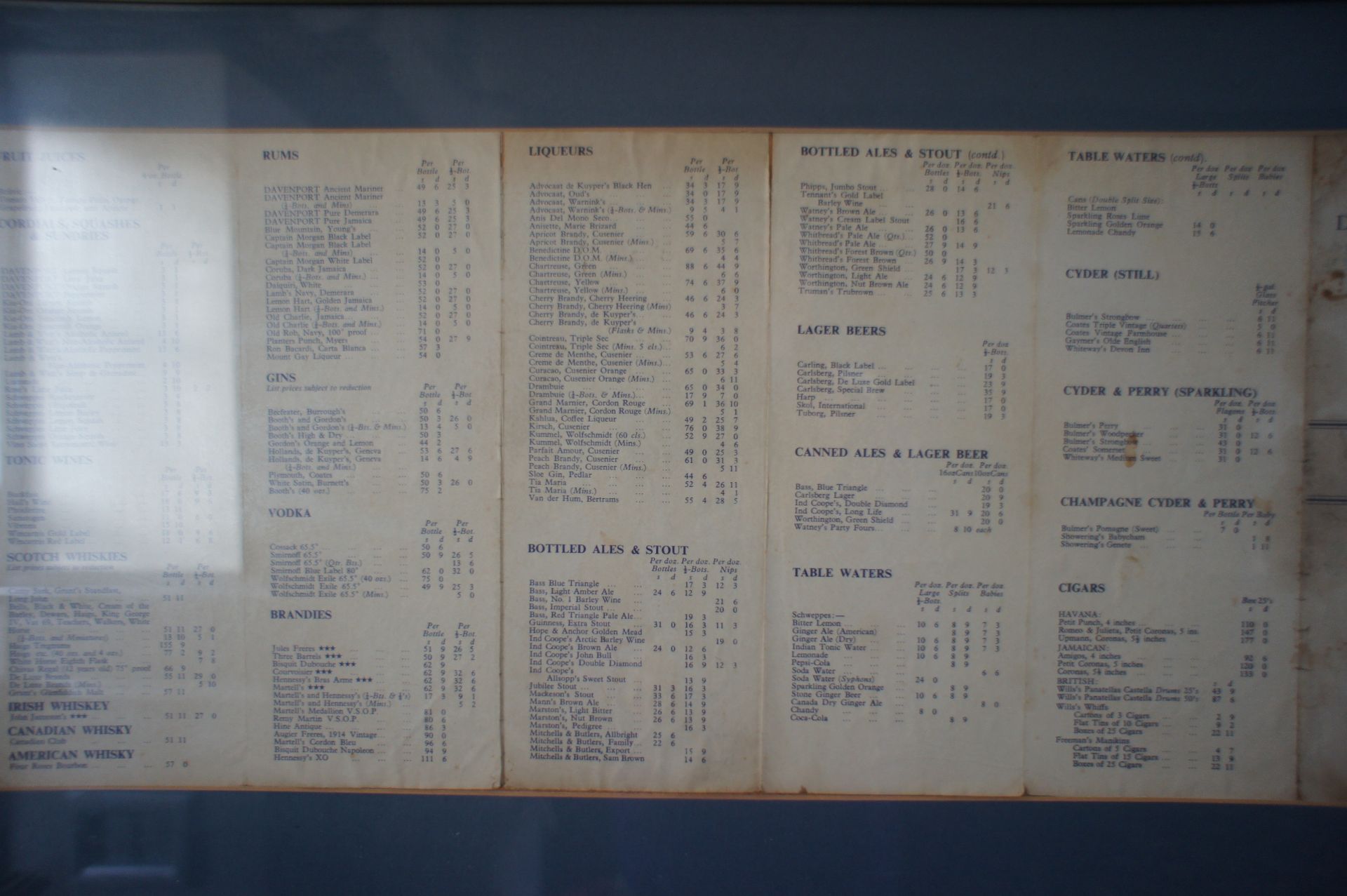 Framed & Glazed Bar Menu - Image 4 of 4