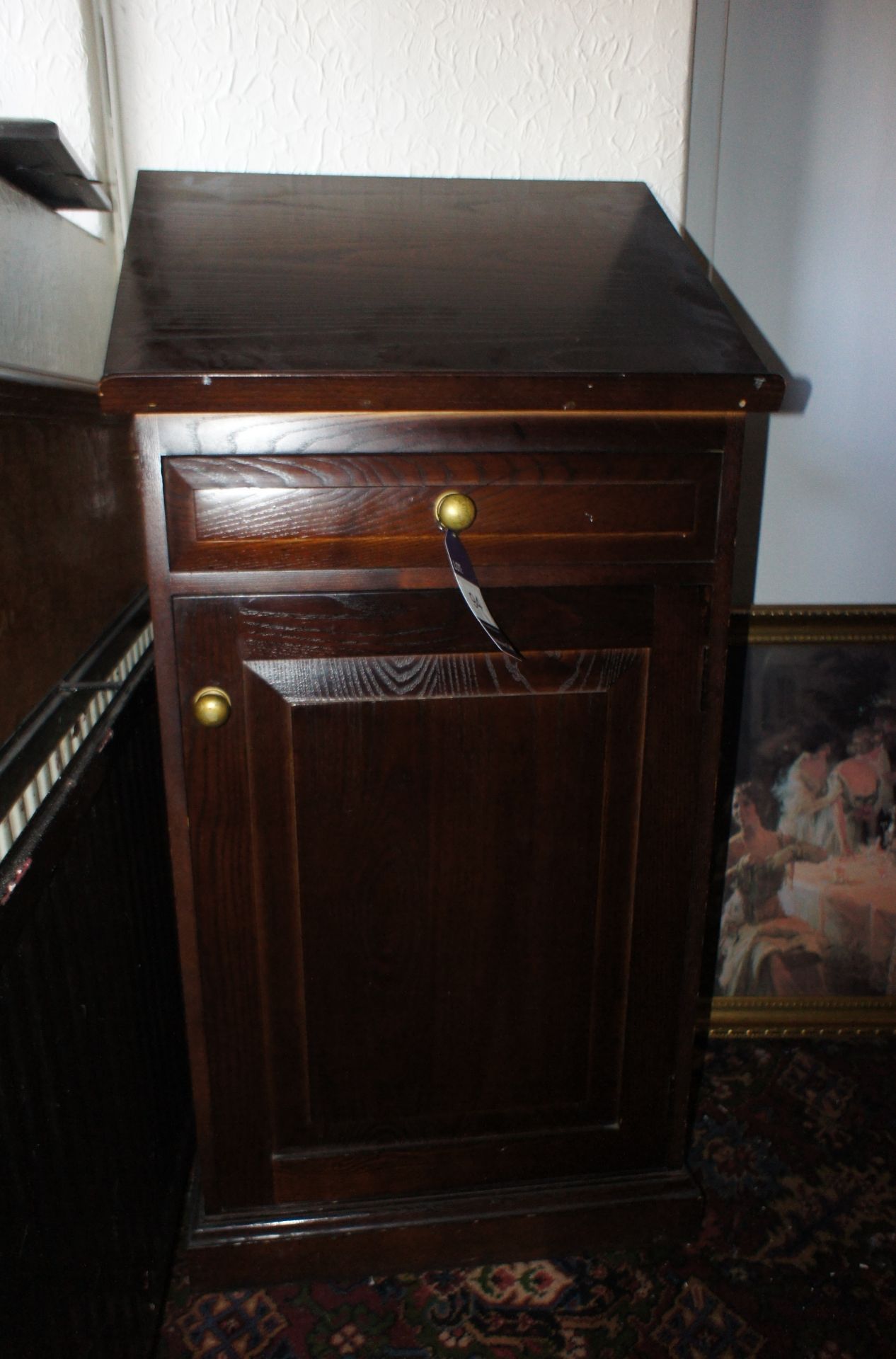 Dark oak effect single drawer cupboard lectern