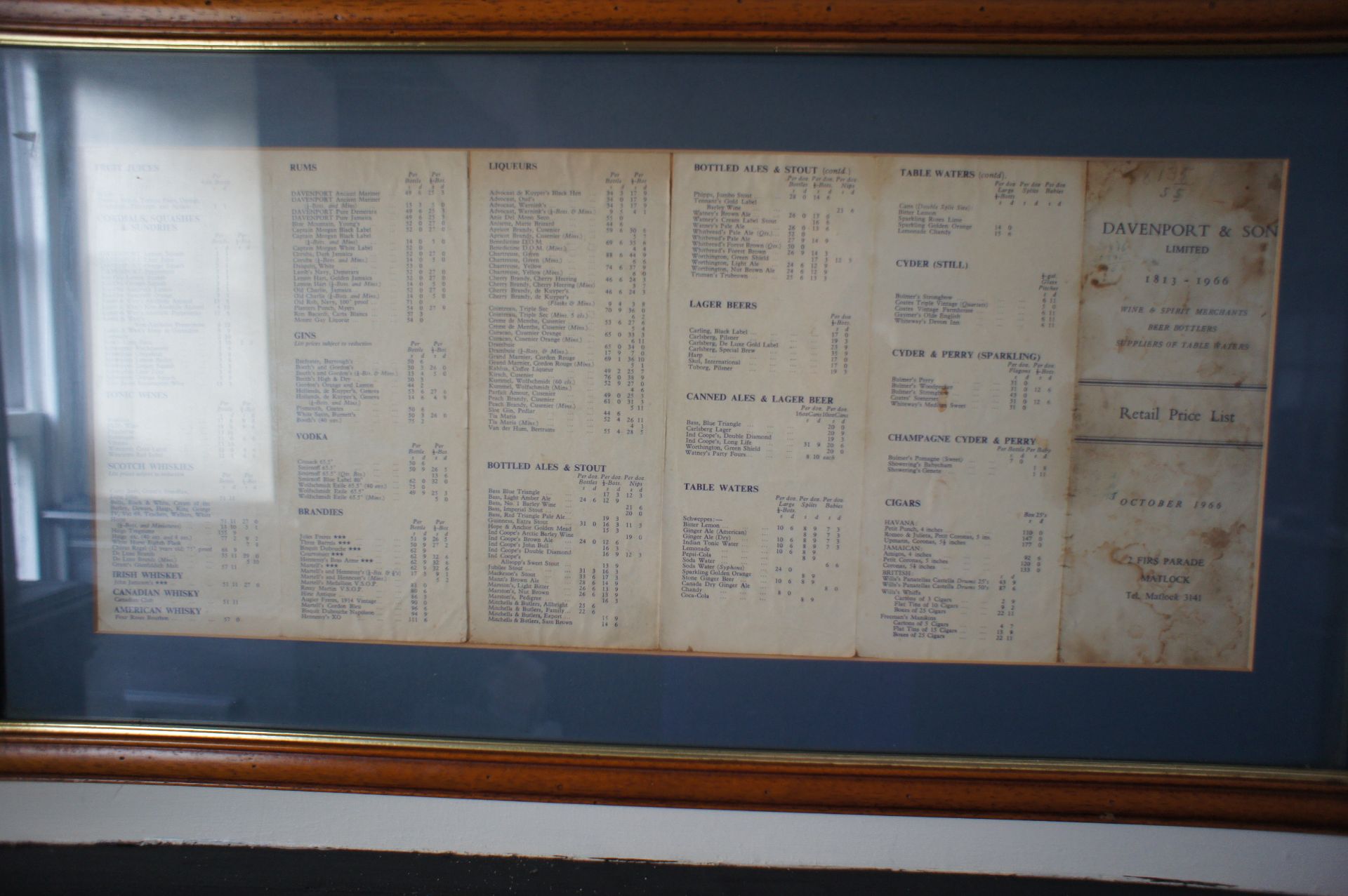 Framed & Glazed Bar Menu - Image 2 of 4