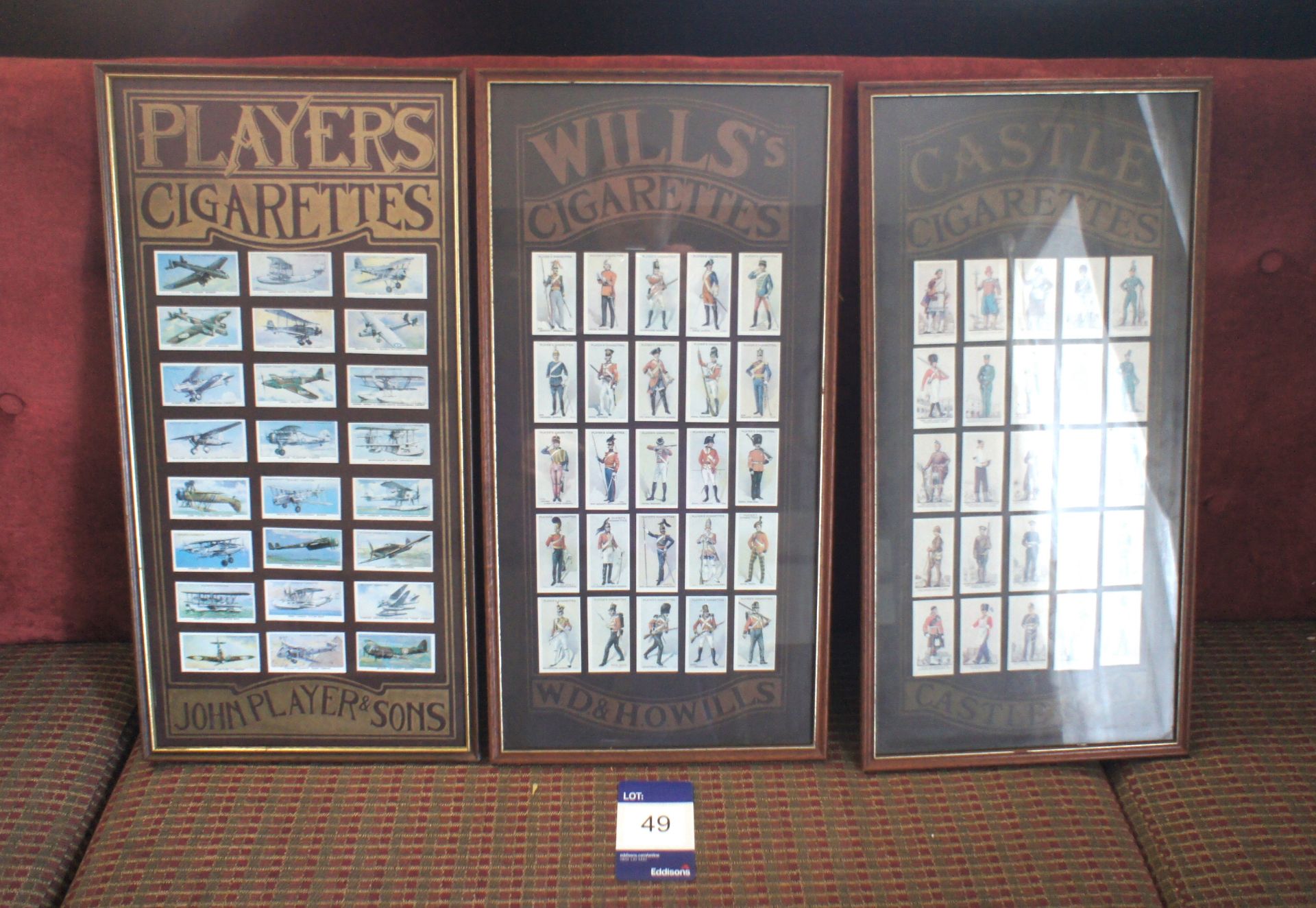 3 x Various Framed & Glazed Cigarette Card Display