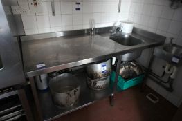 Stainless steel single bowl sink unit