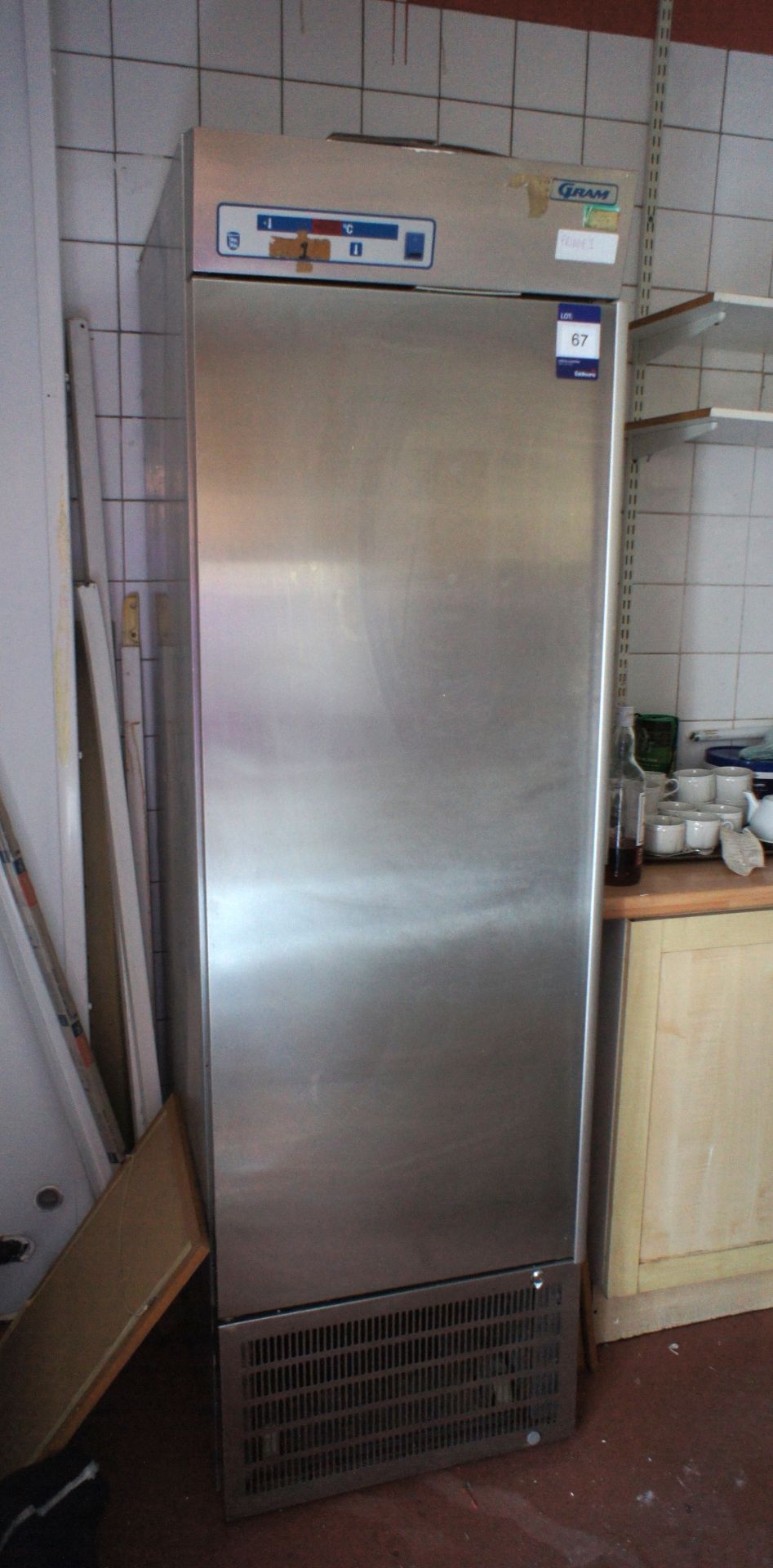 Gram stainless steel single door fridge