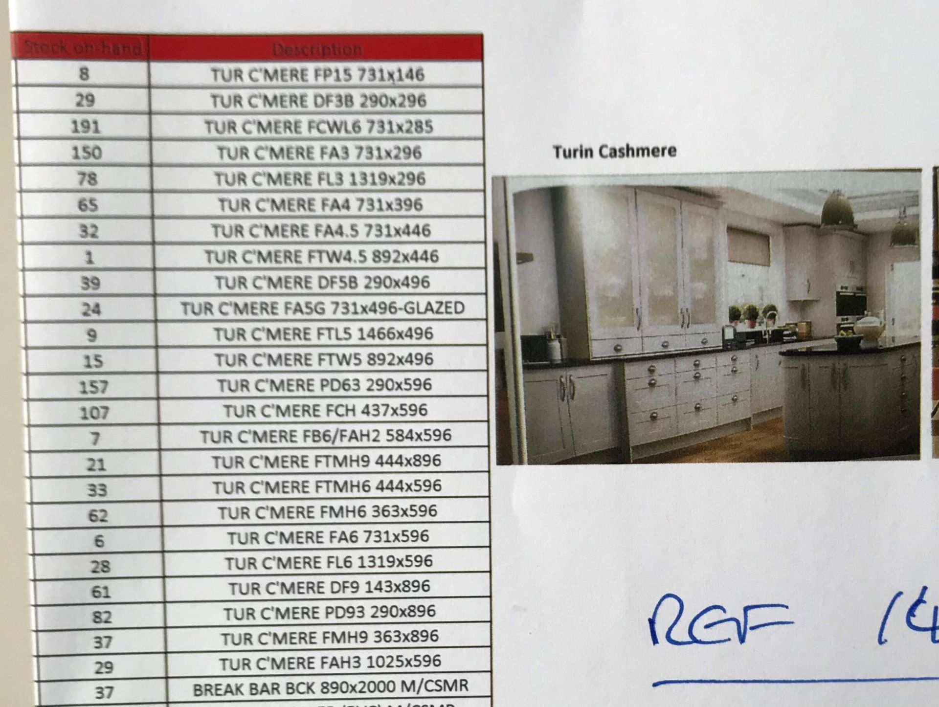 Turin cashmere kitchen range, approx. 3375 items, approx. 60 pallet locations/ spaces, Estimated - Image 2 of 6