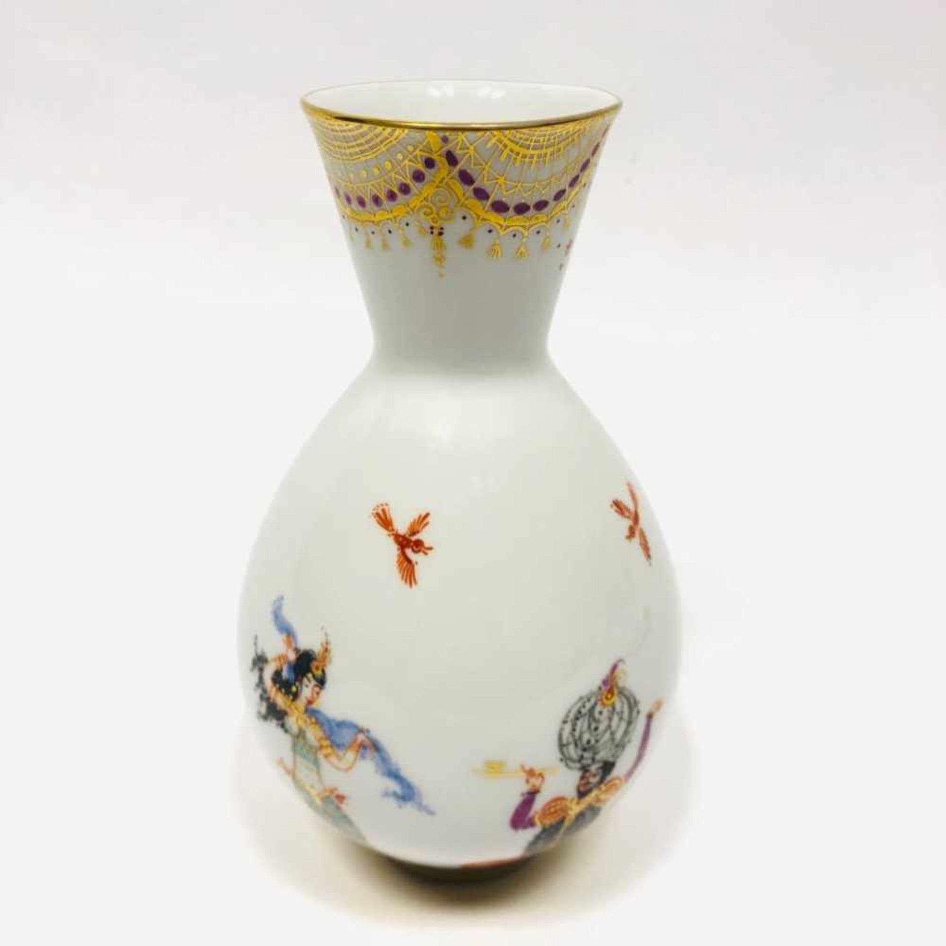 Vase: Meissen Porzellan, 1001 Nacht, vergoldet, Goldverzierungen, Prof. Heinz Werner, sehr gut.Große - Bild 2 aus 5