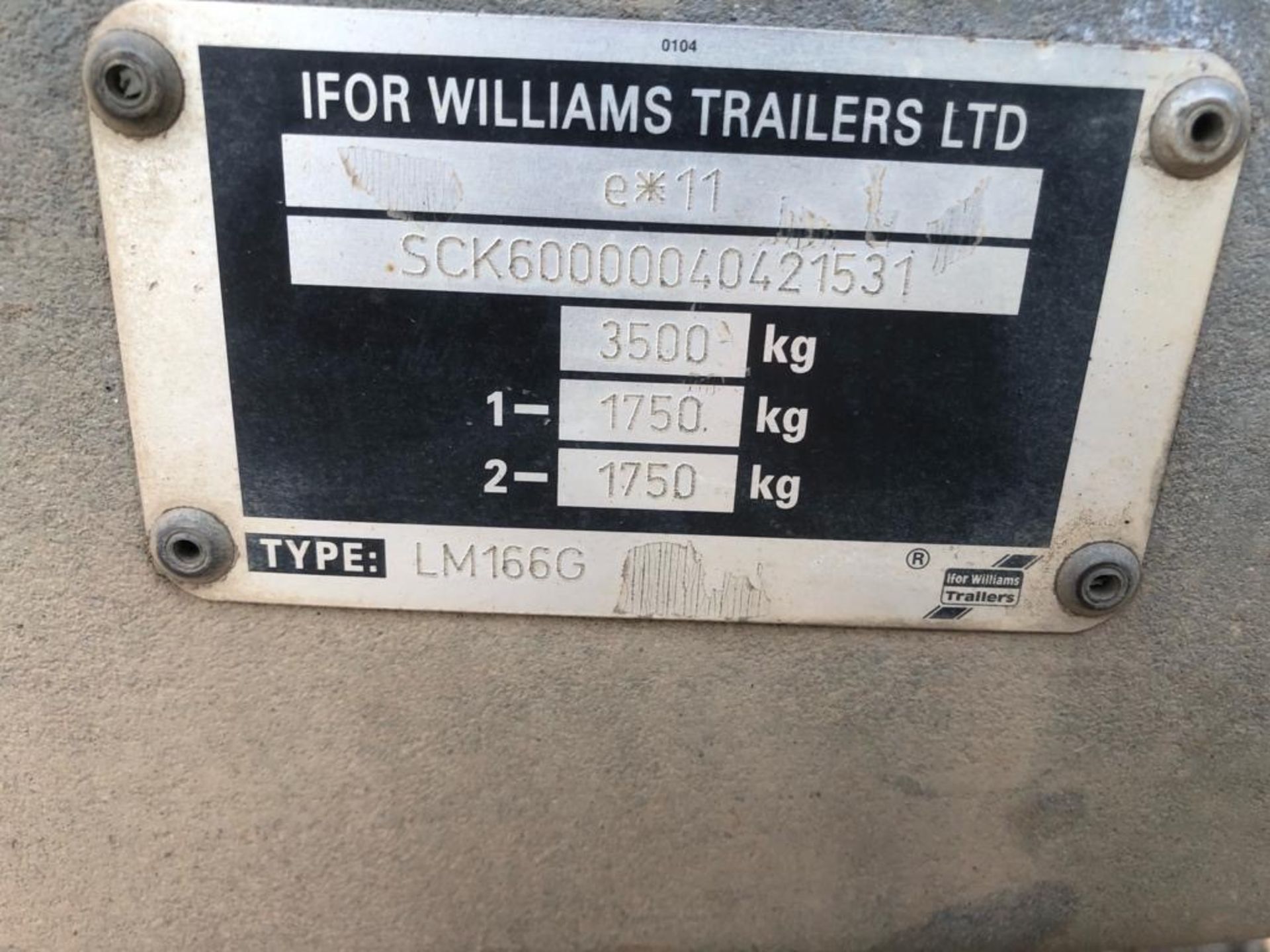 IFOR WILLIAMS 3.5 TON TWIN AXLE TRAILER - Image 3 of 4