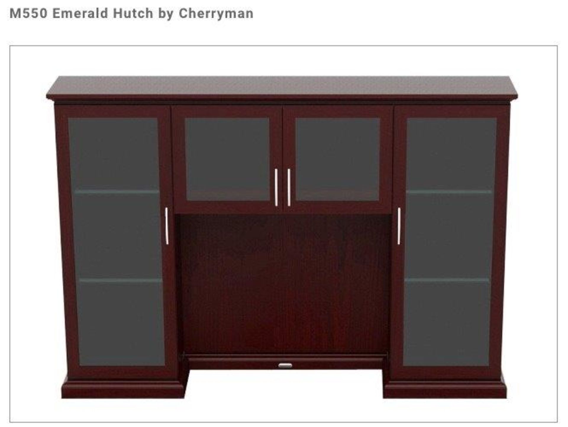 (2) Cherryman Emerald Collection Maple Storage Hutch GLASS DOORS - Assembled (M550) (List price