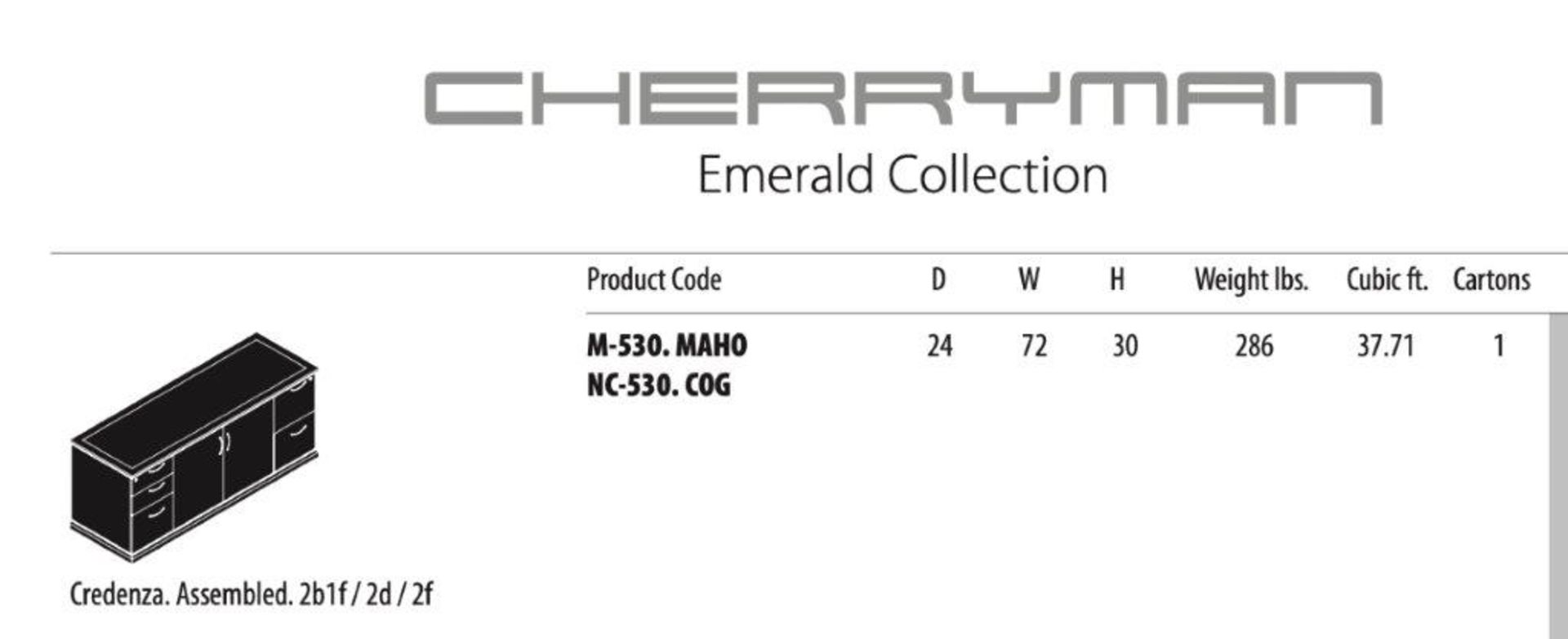 (2) Cherryman Emerald Collection Maple Credenza Assembled (M530) (List price each: $3500) - Image 2 of 2