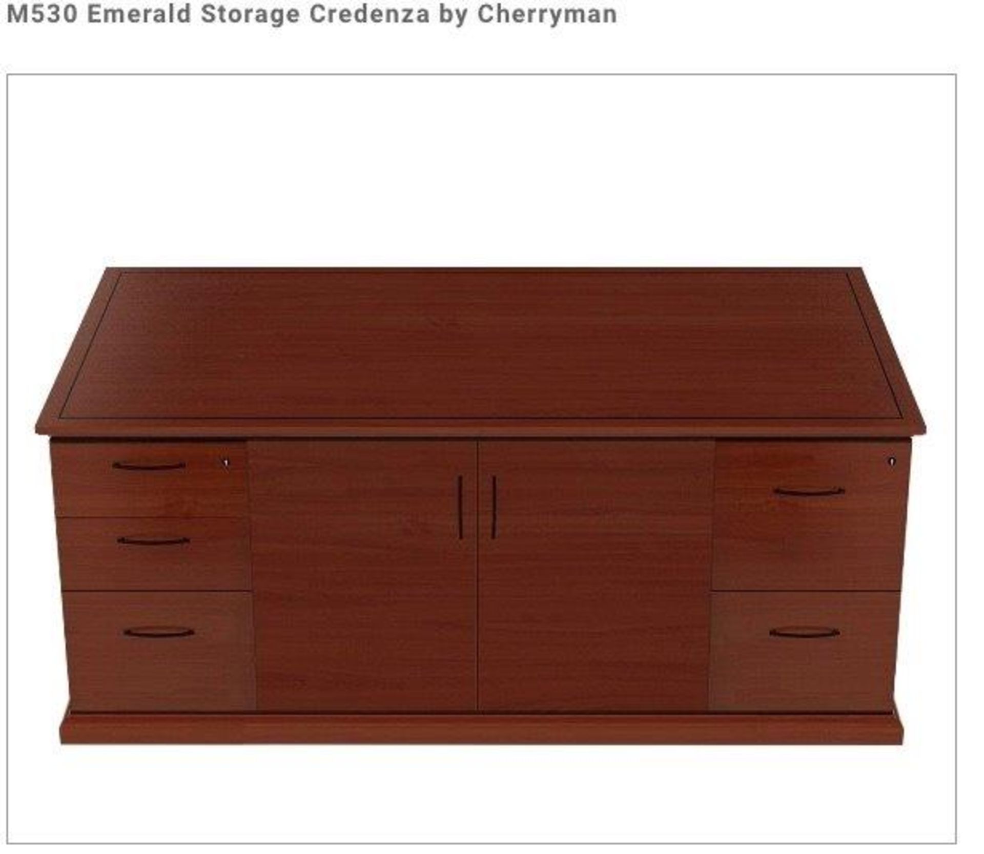 (2) Cherryman Emerald Collection Maple Credenza Assembled (M530) (List price each: $3500)