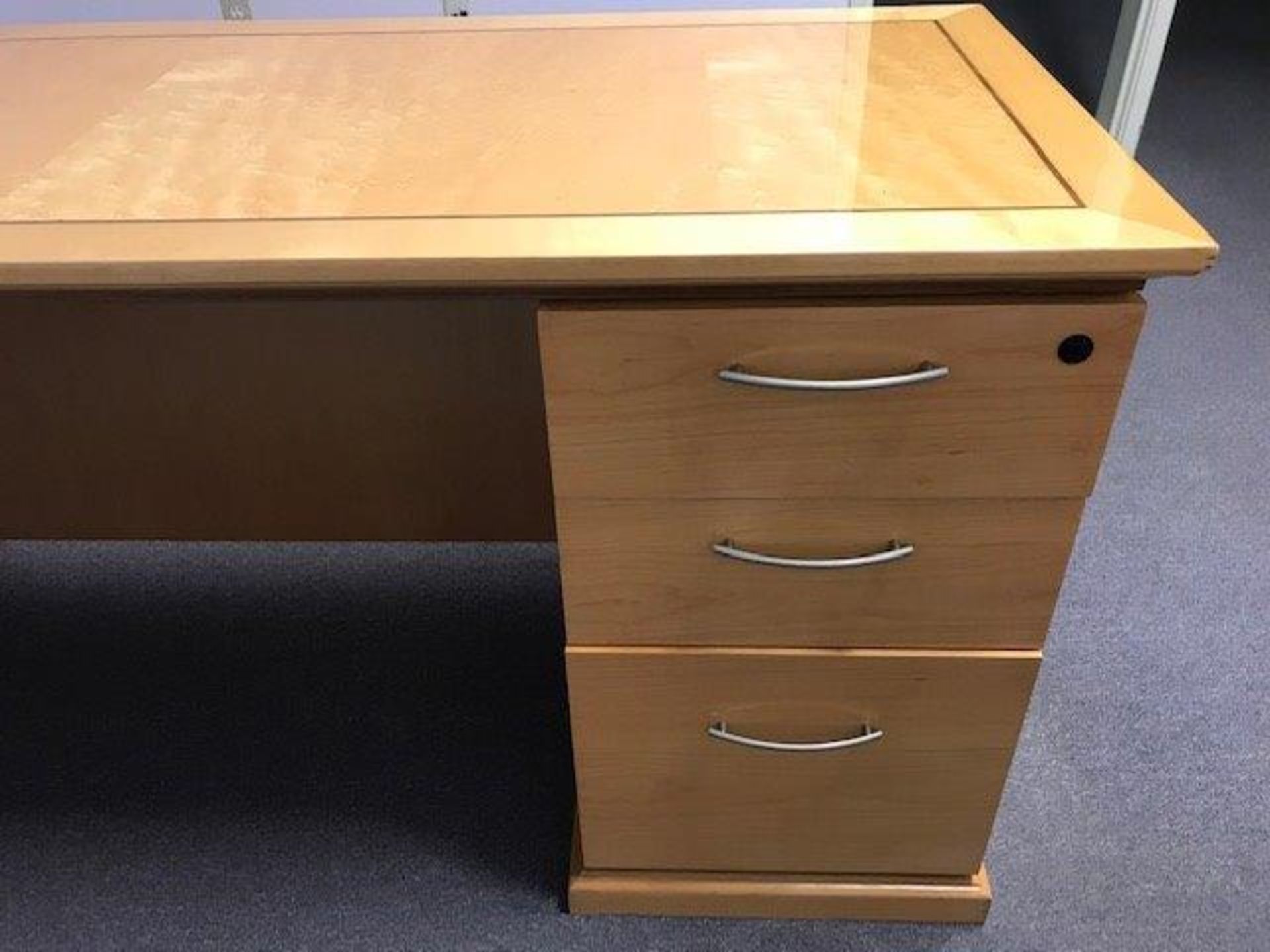 (2) Cherryman Emerald Collection Maple 72" Credenza Kneespae EM-406N with 2 Storage Pad (M825, M834) - Image 2 of 5