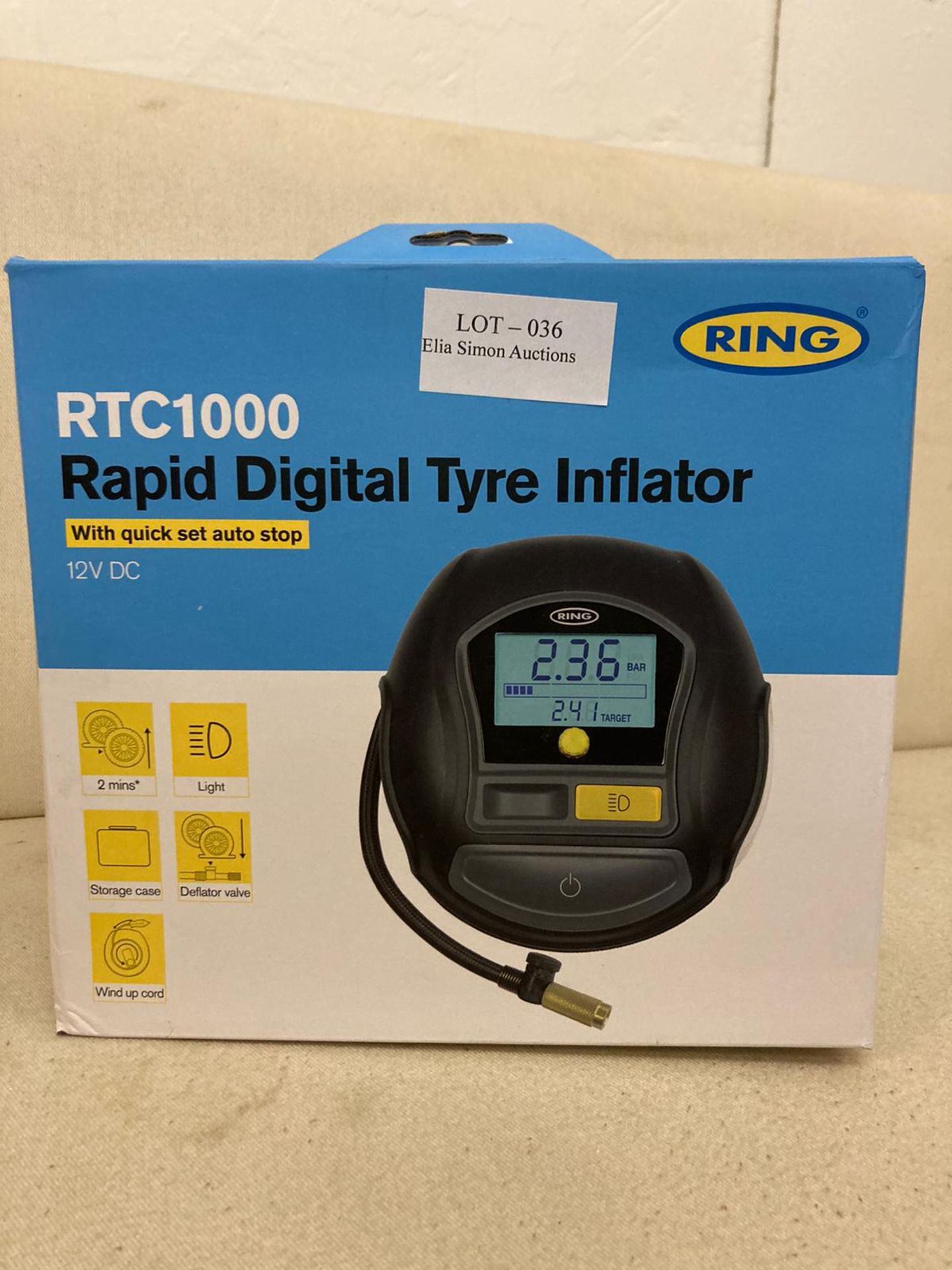 RING RTC1000 RAPID DIGITAL TYRE INFLATOR 12V