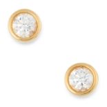 0.85 CARAT DIAMONDS BY THE YARD STUD EARRINGS, ELSA PERETTI FOR TIFFANY & CO set with round cut