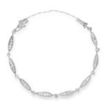 DIAMOND BRACELET, FRENCH comprising of nine links set with old cut diamonds, french hallmarked.