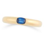 SAPPHIRE ELLIPSE RING, CARTIER 1992 set with an oval cushion cut sapphire, signed Cartier and