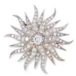 4.00 CARAT DIAMOND BROOCH set with round cut diamonds totalling approximately 4.00 carats, 4.2cm,