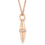 DIAMOND VELOCITY PENDANT, BOODLES set with round cut diamonds totalling approximately 0.14 carats,