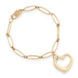 HEART BRACELET, ELSA PERETTI FOR TIFFANY & CO comprising of gold links suspending a heart charm,