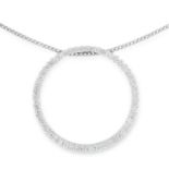 DIAMOND PENDANT comprising of an open circle set with round cut diamonds, 2.9cm, 9.2g.