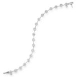 DIAMOND BRACELET set with clusters of round cut diamonds, 18cm, 10.6g.