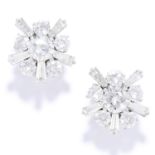 7.77 CARAT DIAMOND EARRINGS, KUTCHINSKY set with round and baguette cut diamonds totalling