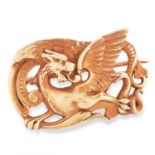 ART NOUVEAU DRAGON BROOCH, WIESE depicting a dragon, signed Wiese 2.7cm, 11.1g.