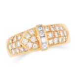 DIAMOND BUCKLE RING, DAVID MORRIS set with round cut diamonds totalling approximately 0.65 carats,