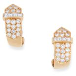 DIAMOND BUCKLE EARRINGS, DAVID MORRIS set with round cut diamonds totalling approximately 1.35