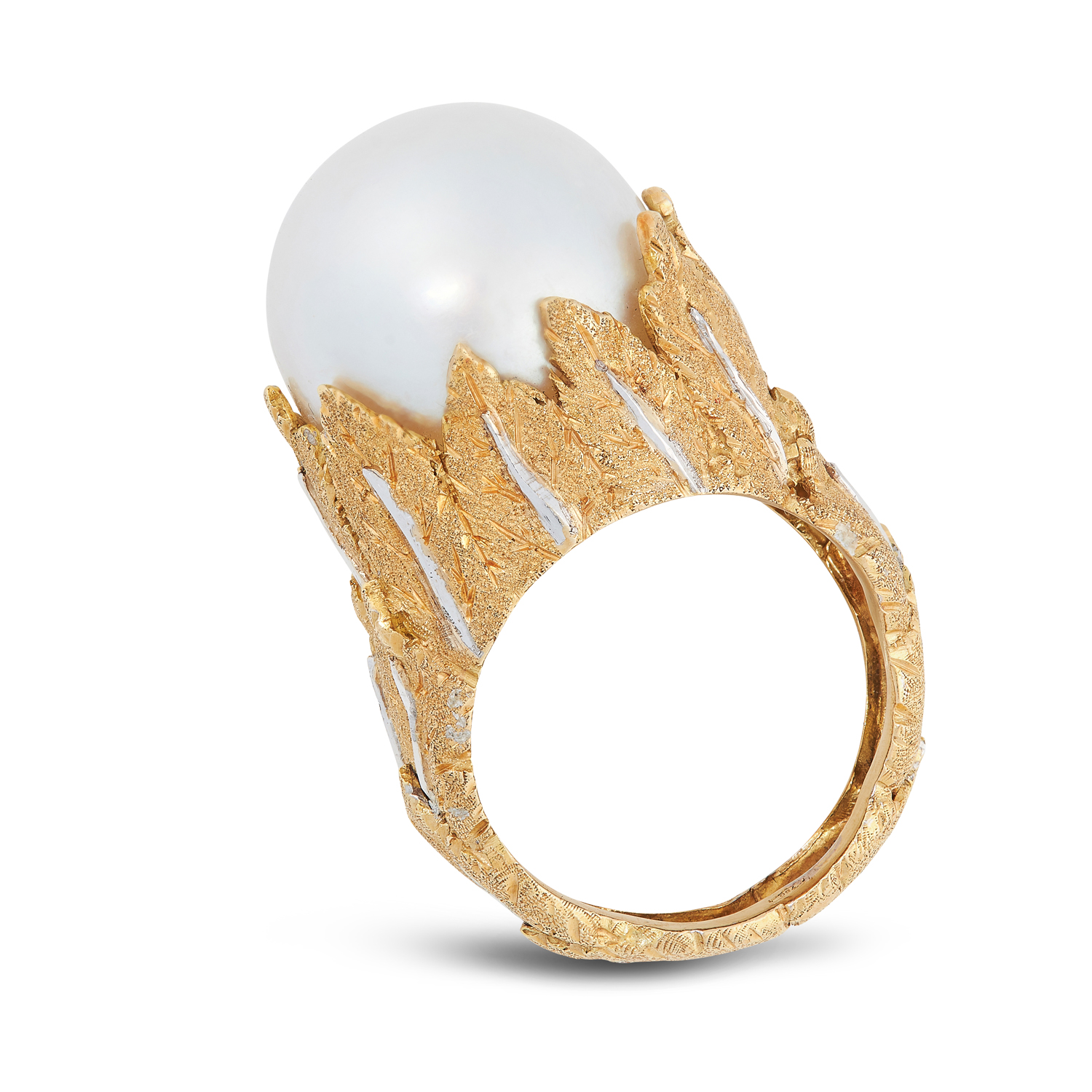 A PEARL DRESS RING, BUCCELLATI set with a central south sea pearl of 16.0mm, in an ornate setting - Image 2 of 2