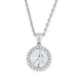 A 2.00 CARAT DIAMOND PENDANT AND CHAIN set with a central round brilliant cut diamond of 2.00