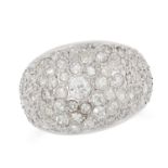 A DIAMOND BOMBE RING set with old and round cut diamonds, size O / 7, 9.4g.