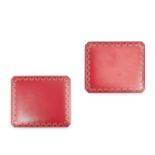 TWO LEATHER WRIST WATCH BOXES, CARTIER