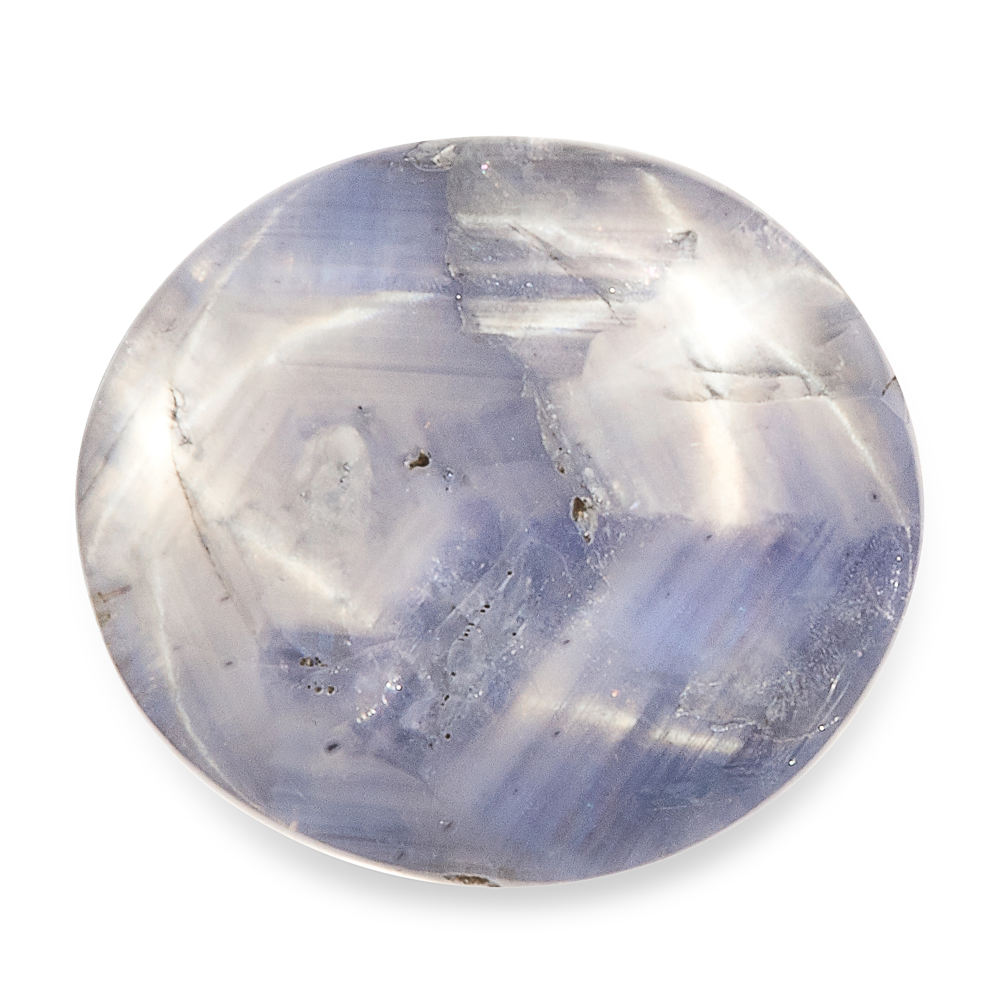 A NATURAL STAR SAPPHIRE showing a double star, of approximately 52.65 carats, 22.0mm. Accompanied by